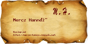 Mercz Hannó névjegykártya